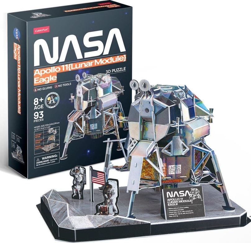 3D puzzle CUBICFUN 3D puzzle NASA: Apolo 11, Lunární modul Eagle 93 dílků
