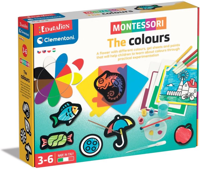 Interaktivní hračka Montessori objevování barev