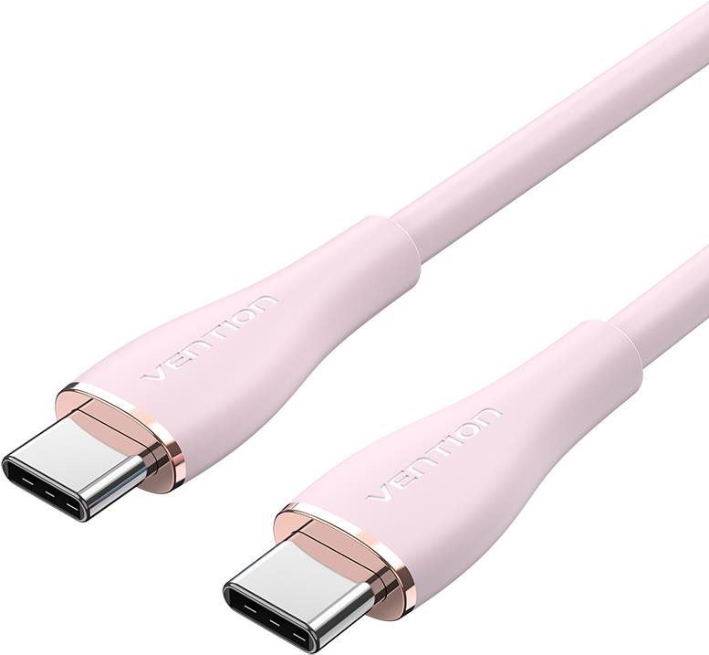 Datový kabel Vention USB-C 2.0 Silicone Durable 5A Cable 1.5M Light Pink Silicone Type