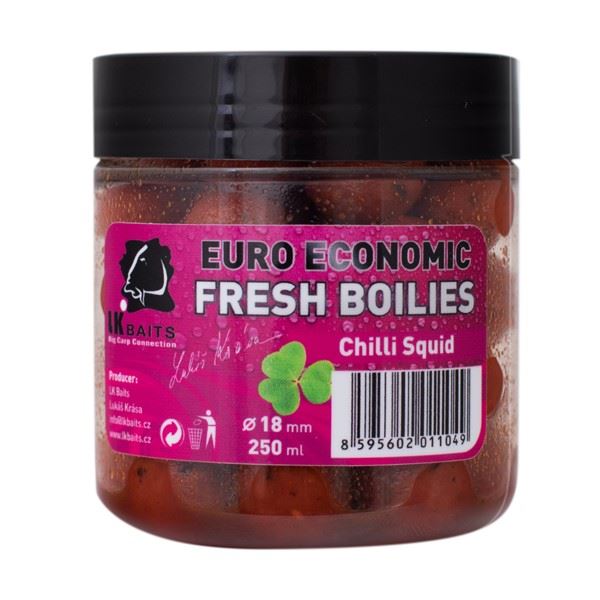 LK Baits Fresh Boilies Euro Economic Chilli Squid 250ml 18mm