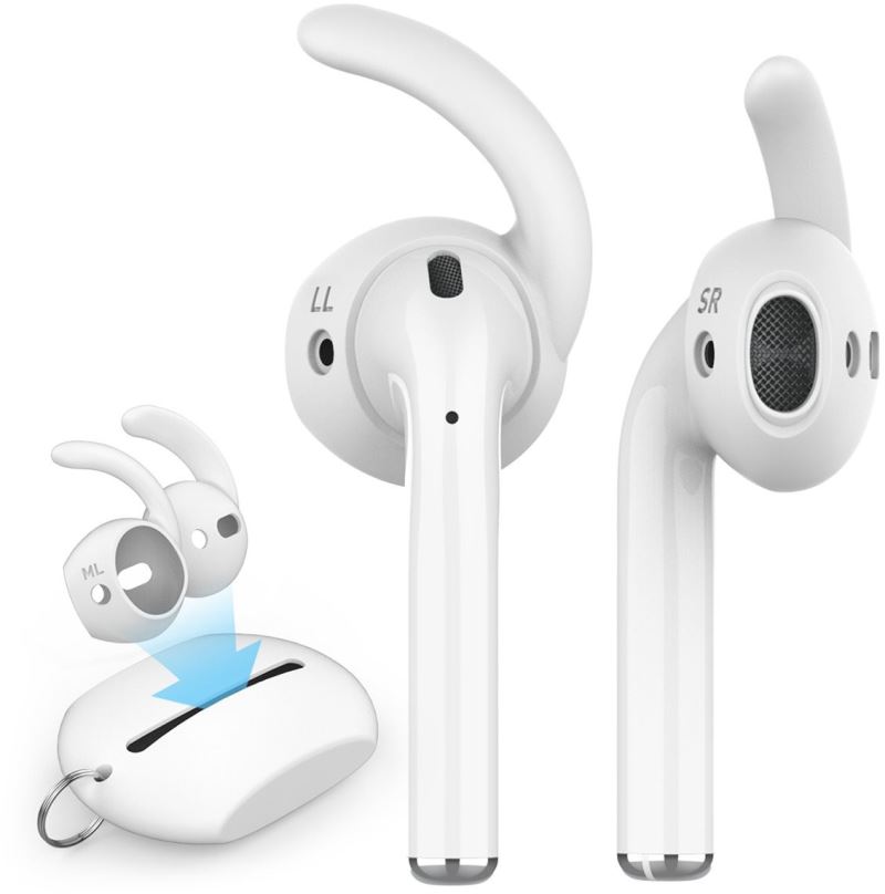 Náušníky na sluchátka AhaStyle AirPods EarHooks 3 páry bílá