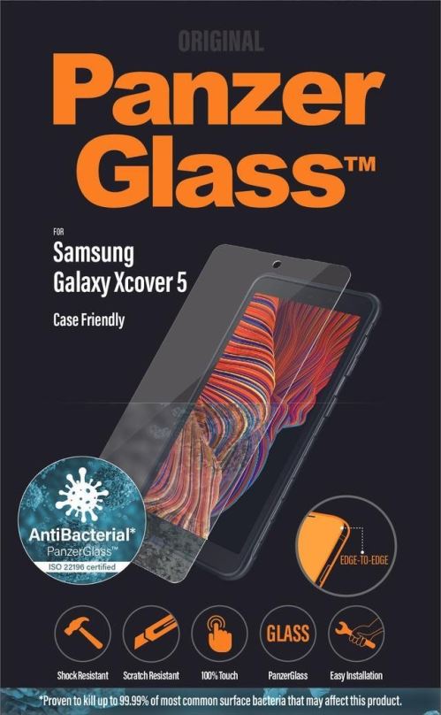 Ochranné sklo PanzerGlass Edge-to-Edge Antibacterial pro Samsung Galaxy Xcover 5