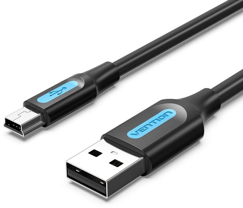 Datový kabel Vention Mini USB (M) to USB 2.0 (M) Cable 0.5M Black PVC Type
