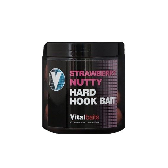 Vitalbaits Boilies Hard Hook Baits Strawberry Nutty 100g 14mm