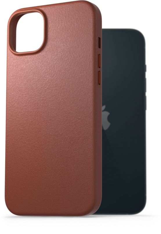 Kryt na mobil AlzaGuard Genuine Leather Case pro iPhone 14 hnědé