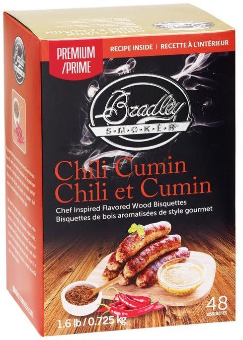 Grilovací brikety Bradley Smoker - Brikety Premium Chilli Cumin 48ks