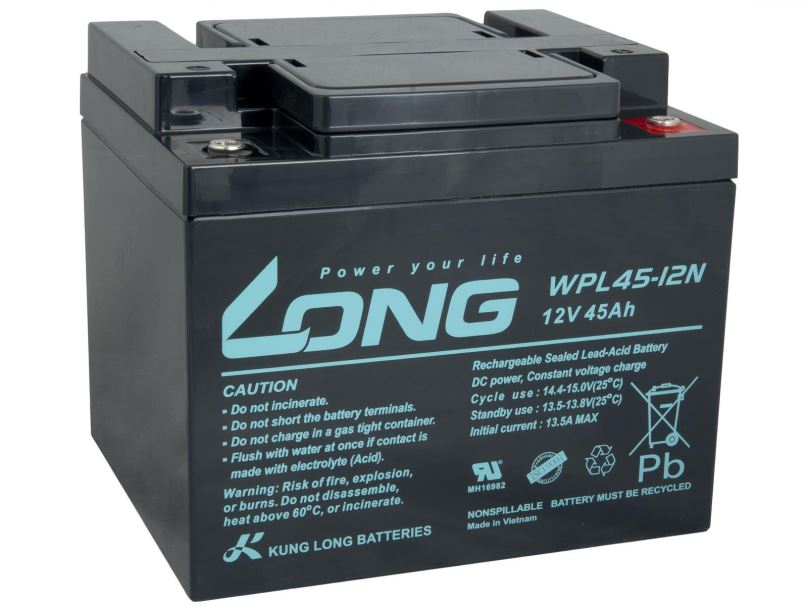 Baterie pro záložní zdroje LONG baterie 12V 45Ah M6 LongLife 12 let (WPL45-12N)