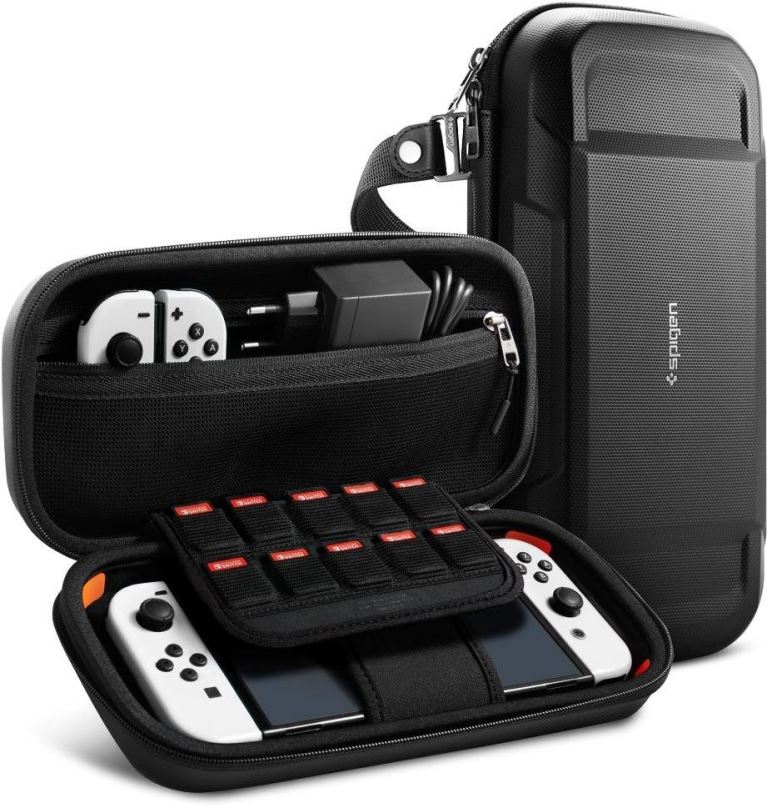 Obal na Nintendo Switch Spigen Rugged Armor Pro Pouch Black Nintendo Switch/Switch OLED