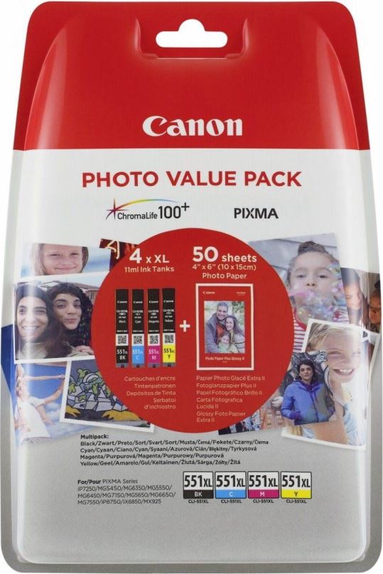Cartridge Canon XL CLI-551 C/M/Y/BK PHOTO VALUE  Multi Pack