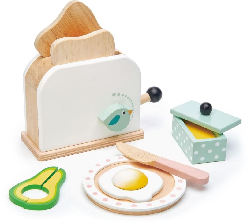 Dětský spotřebič Tender Leaf Dřevěný toastovač Breakfast Toaster Set