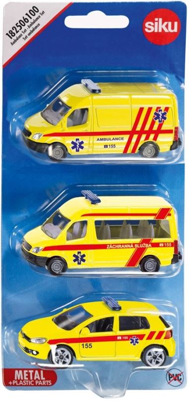 Sada autíček Siku Ambulance sada 3 aut CZ