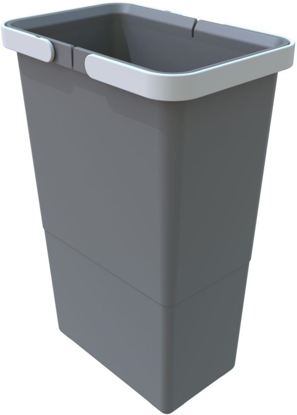 Odpadkový koš Elletipi Plastový koš s rukojeťmi SMALL, 8 L, šedý, 34 x 15 x 22,5 cm
