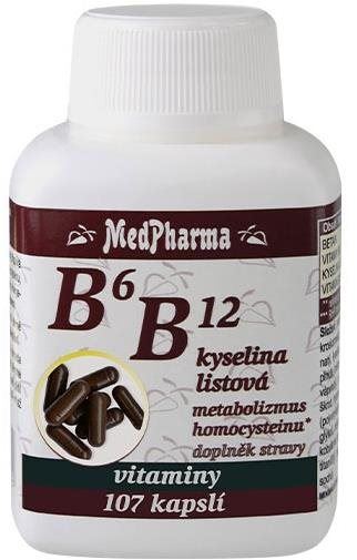 Vitamín B MedPharma B6 B12 + kyselina listová, 107 kapslí