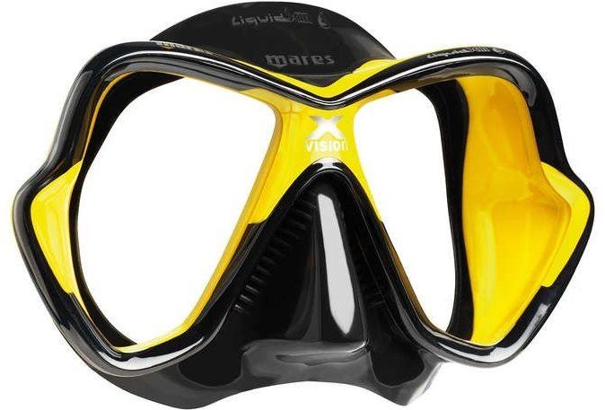 Potápěčské brýle Mares X-Vision Ultra Liquidskin, černý silikon, žlutý rámeček