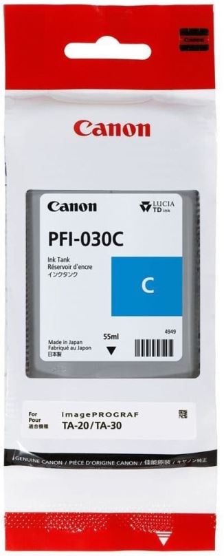 Cartridge Canon PFI-030C azurová