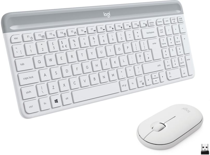 Set klávesnice a myši Logitech Slim Wireless Combo MK470, bílá - US