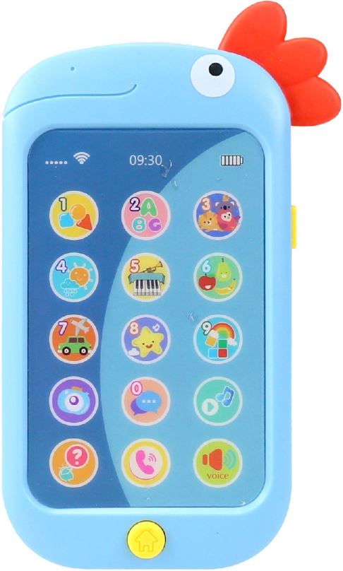 Interaktivní hračka Aga4Kids Dětský telefon Kohout, modrý