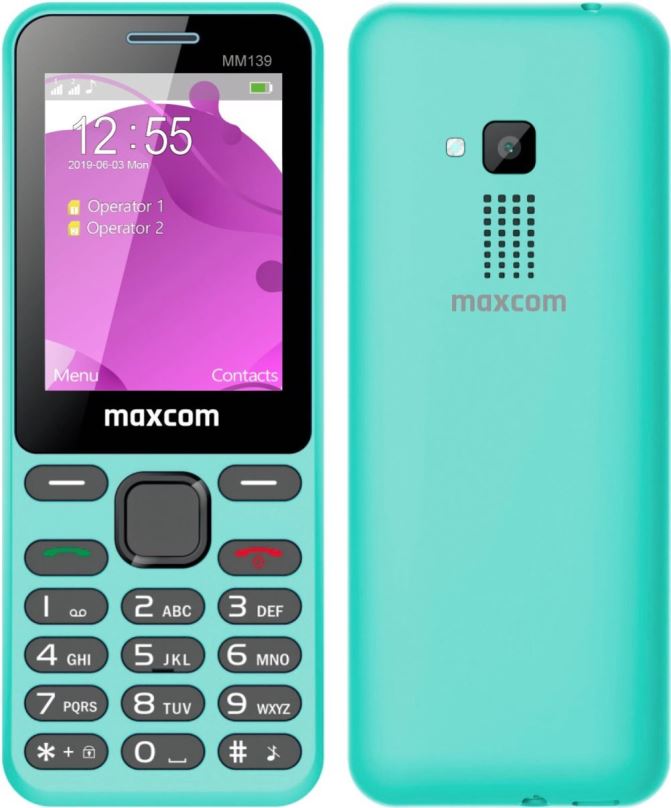 Mobilní telefon Maxcom Classic MM139 modrozelená