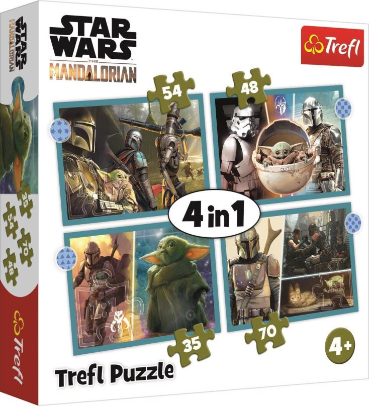 Puzzle Trefl Puzzle Star Wars: Mandalorian 4v1 (35,48,54,70 dílků)