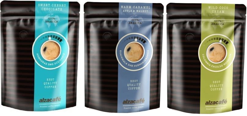 Káva AlzaCafé Bundle na filtr, zrnková, 250g; 3x