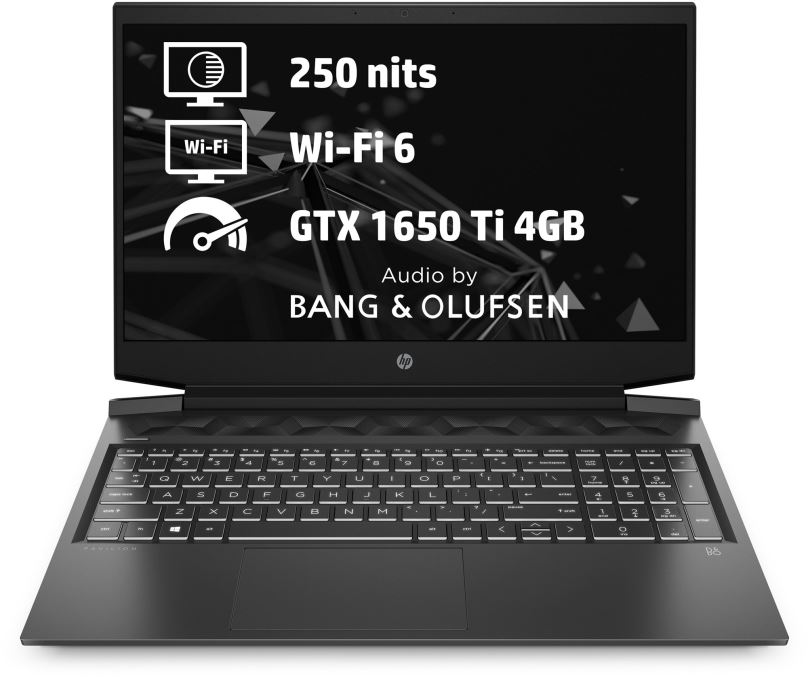 Herní notebook HP Pavilion Gaming 16-a0020nc Shadow Black White