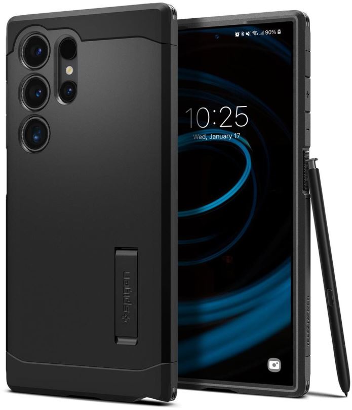 Kryt na mobil Spigen Tough Armor Black Samsung Galaxy S24 Ultra