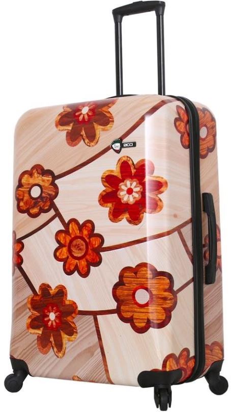 Cestovní kufr MIA TORO M1355 Ricci Wood Mozaic Flowers L