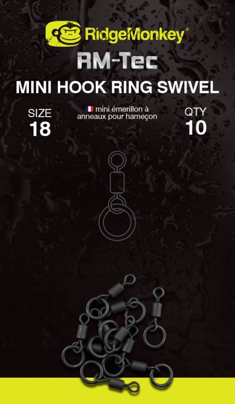 RidgeMonkey Obratlík Connexion Mini Hook Ring Swivel 10ks