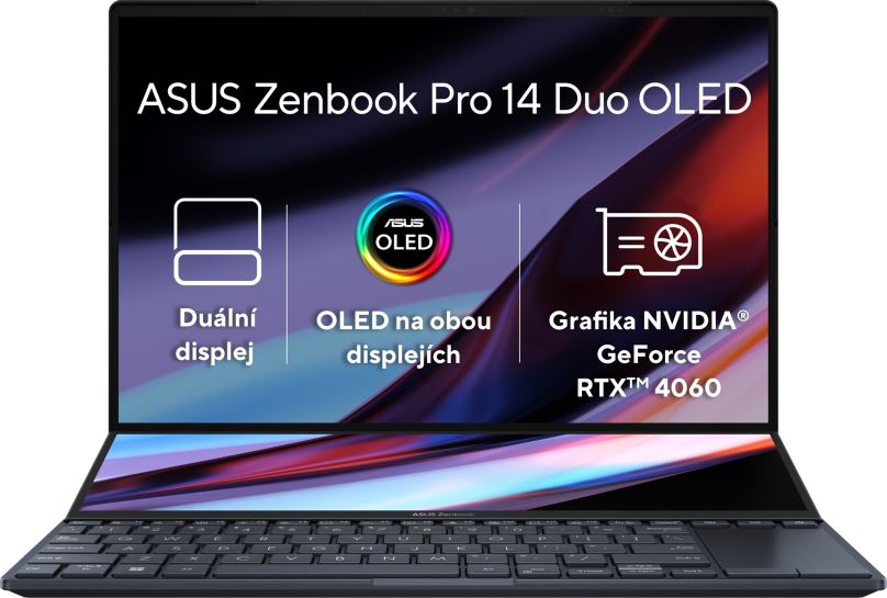 Notebook ASUS Zenbook Pro 14 Duo OLED UX8402VV-OLED037X Tech Black celokovový + 3 měsíce Adobe Creative Cloud