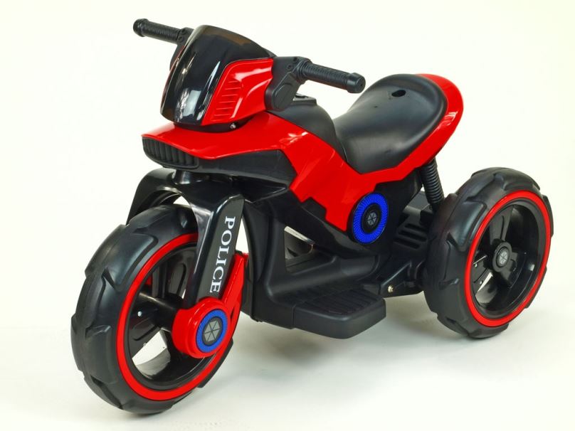 Elektrická motorka pro děti fantastická POLICE, červená