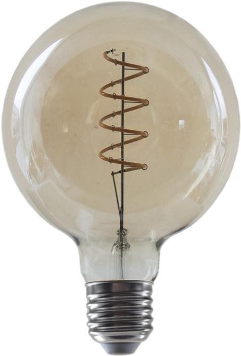LED žárovka LED Spiral Filament žárovka Globe G95 Amber 4W/230V/E27/1800K/270Lm/360°/Dim