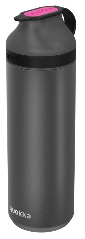 Nerezová láhev Mineral Steel, 430ml, Quokka, černá/růžová