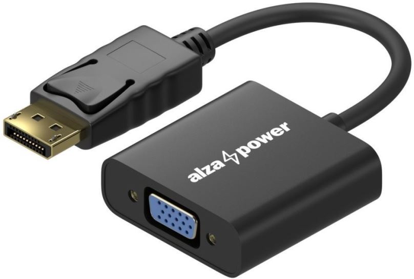Redukce AlzaPower DisplayPort (M) na VGA (F) 0.1m matná černá