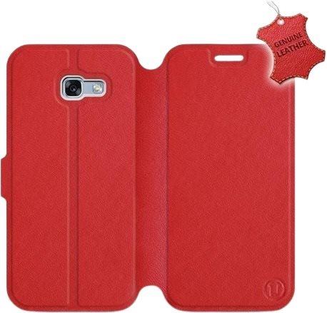Kryt na mobil Flip pouzdro na mobil Samsung Galaxy A5 2017 - Červené - kožené -   Red Leather