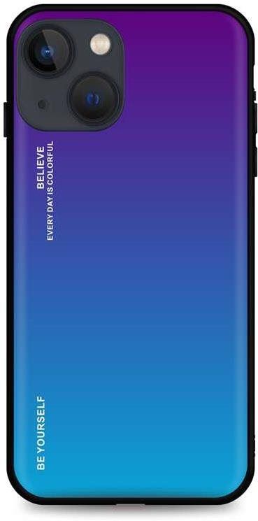 Kryt na mobil TopQ LUXURY iPhone 13 pevný duhový purpurový 64752