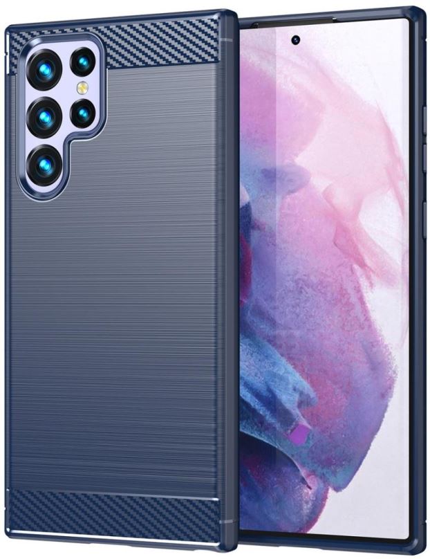 Kryt na mobil MG Carbon silikonový pro Samsung Galaxy S23 Ultra, modrý