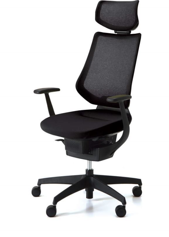 Kancelářská židle 3DE ING Glider 360° s podhlavníkem - černá