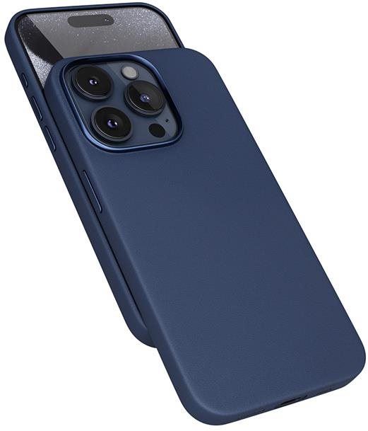 Kryt na mobil Epico Mag+ kožený kryt iPhone 15 Pro - modrý