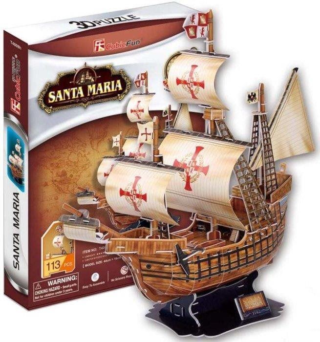 3D puzzle Cubicfun 3D puzzle Loď Santa Maria 113 dílků