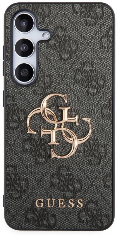 Kryt na mobil Guess PU 4G Metal Logo Zadní Kryt pro Samsung Galaxy S24+ Grey