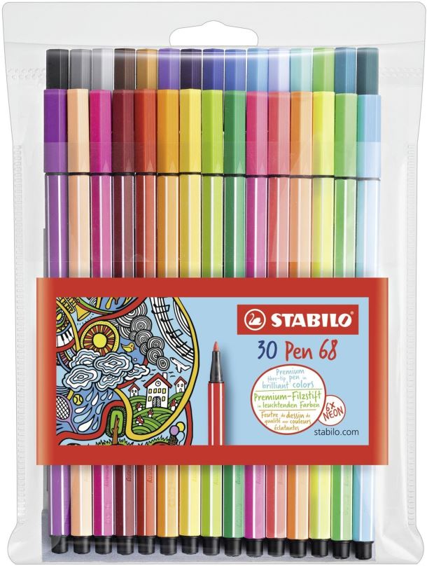 Fixy STABILO Pen 68 pouzdro 24 + 6 neon barev