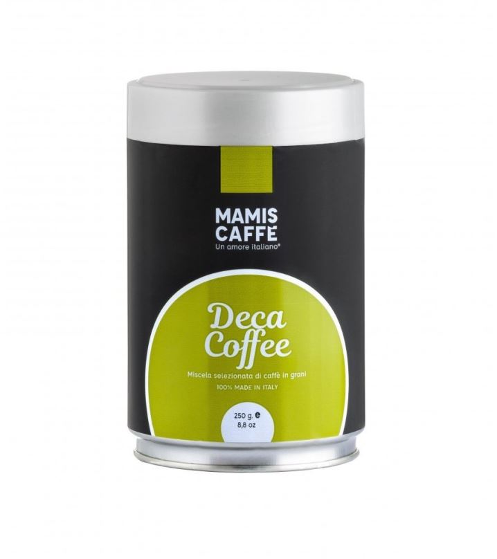 Káva Mami's Caffé Bezkofeinová, zrnková, 250g dóza