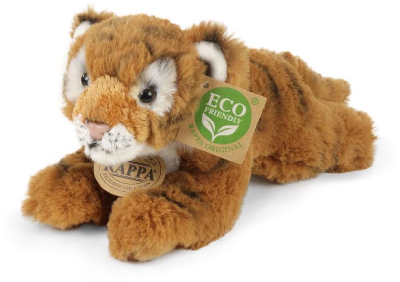Plyšák RAPPA Plyšový tygr hnědý ležící 17 cm, Eco-Friendly