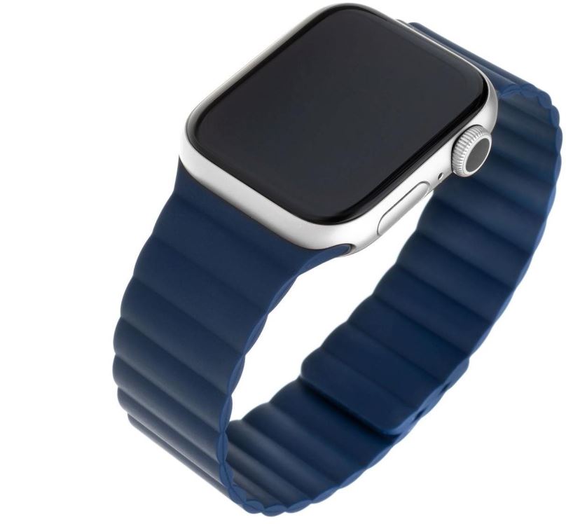 Řemínek FIXED Silicone Magnetic Strap pro Apple Watch 42/44/45/Ultra 49mm modrý