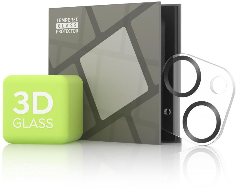 Ochranné sklo na objektiv Tempered Glass Protector pro kameru iPhone 13 mini / 13 - 3D Glass, černá (Case friendly)