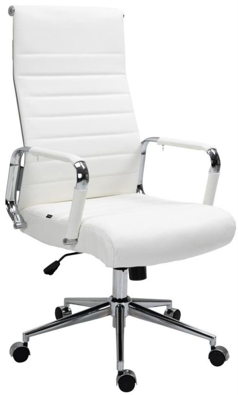 Kancelářská židle BHM GERMANY Kolumbus, pravá kůže, bílá