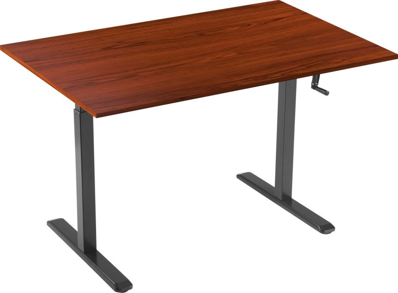 Výškově nastavitelný stůl AlzaErgo Table ET3 černý + deska TTE-03 160x80cm lamino kaštan
