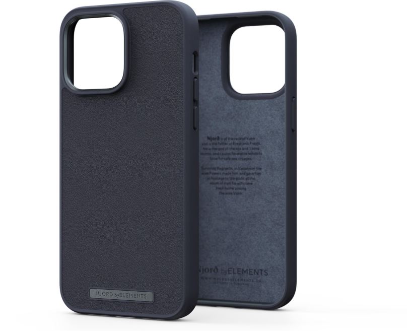 Kryt na mobil Njord iPhone 14 Pro Max Genuine Leather Case Black