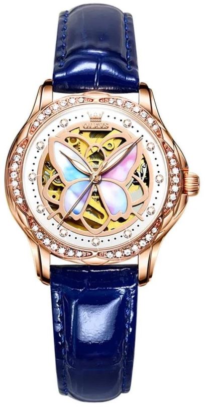 Dámské hodinky OLEVS Blue Butterfly 6615