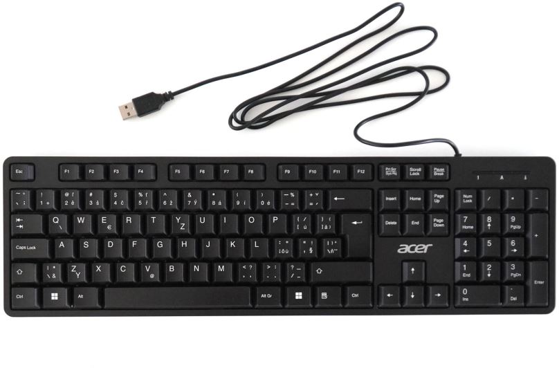 Acer Wired Keyboard/Drátová USB/CZ-SK layout/Černá